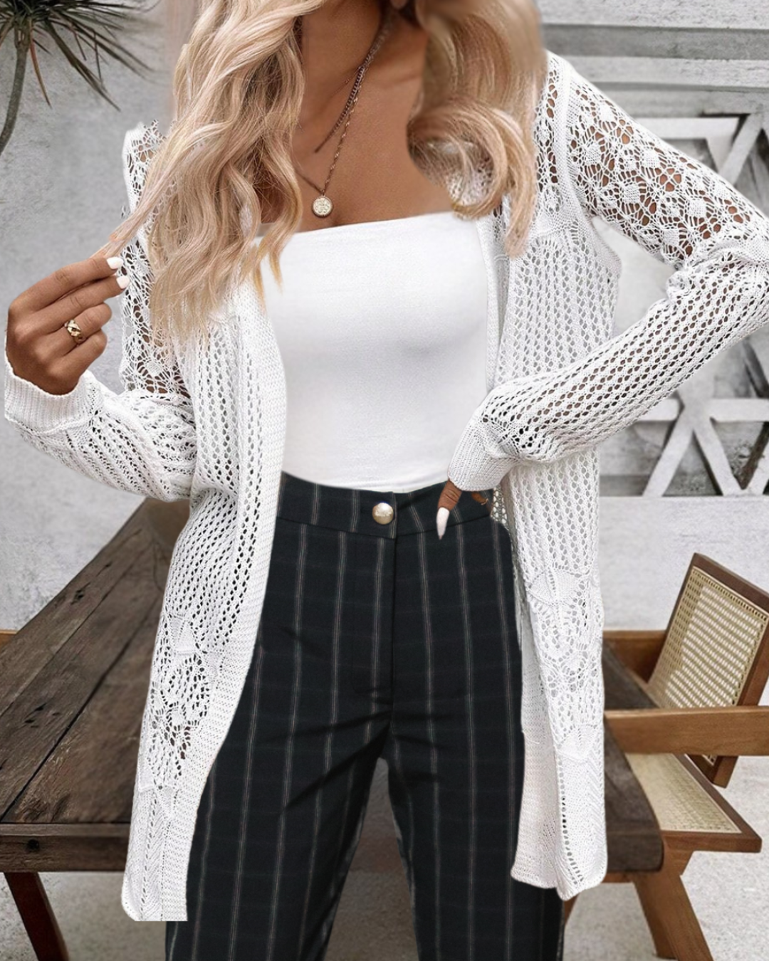 Business Travels Laced Cardigan