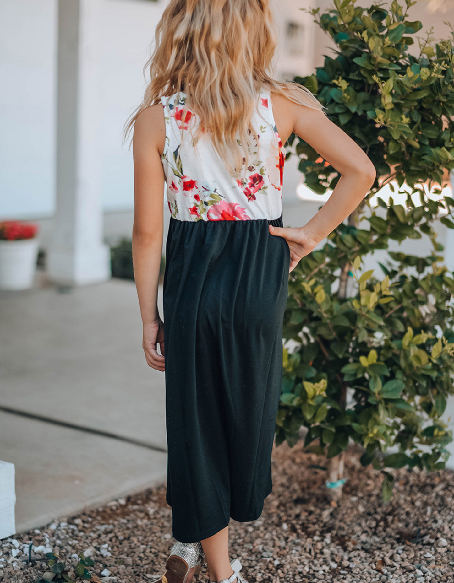 Girls He is Risen Red Floral Maxi Dress