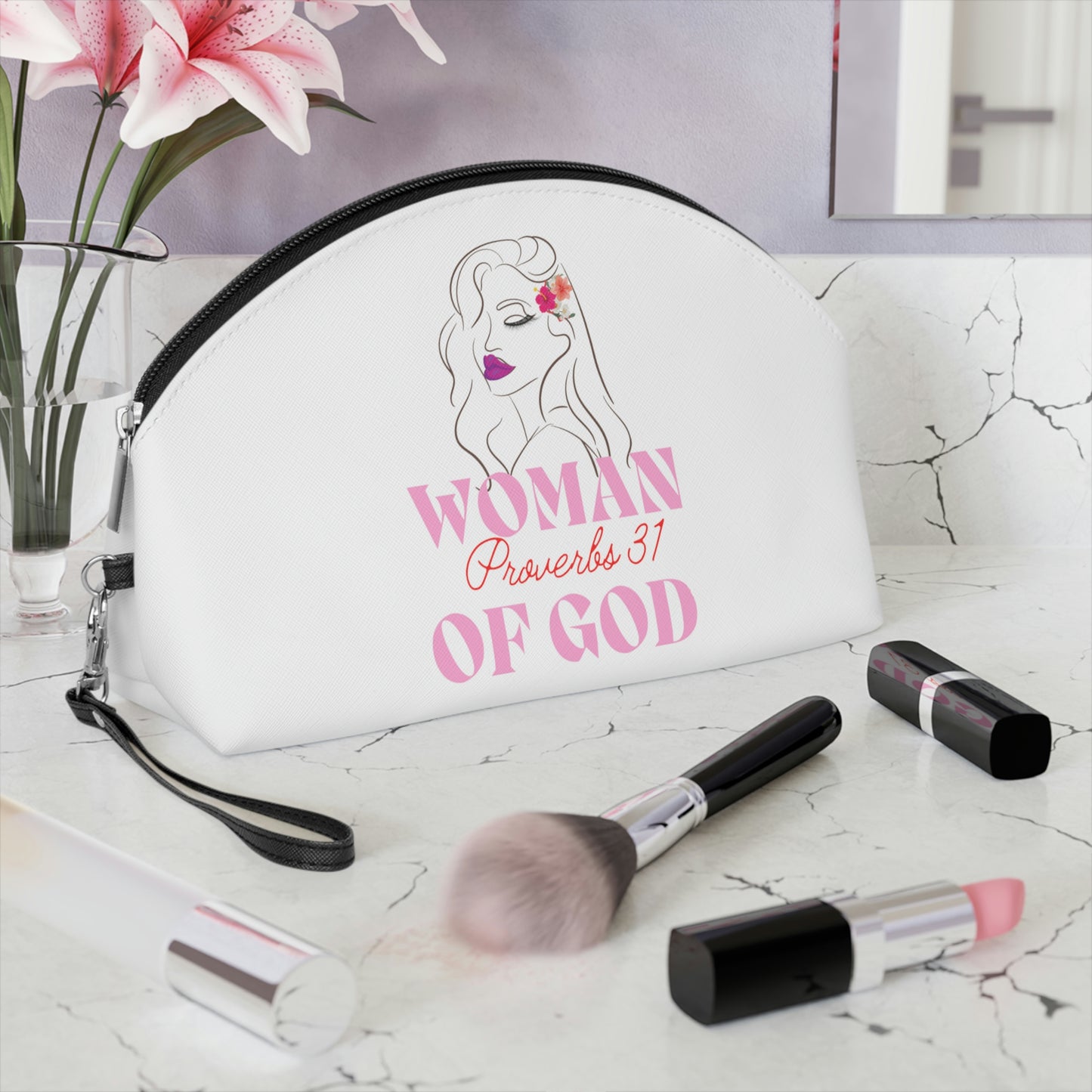 Leather Woman of God Cosmetic Bag