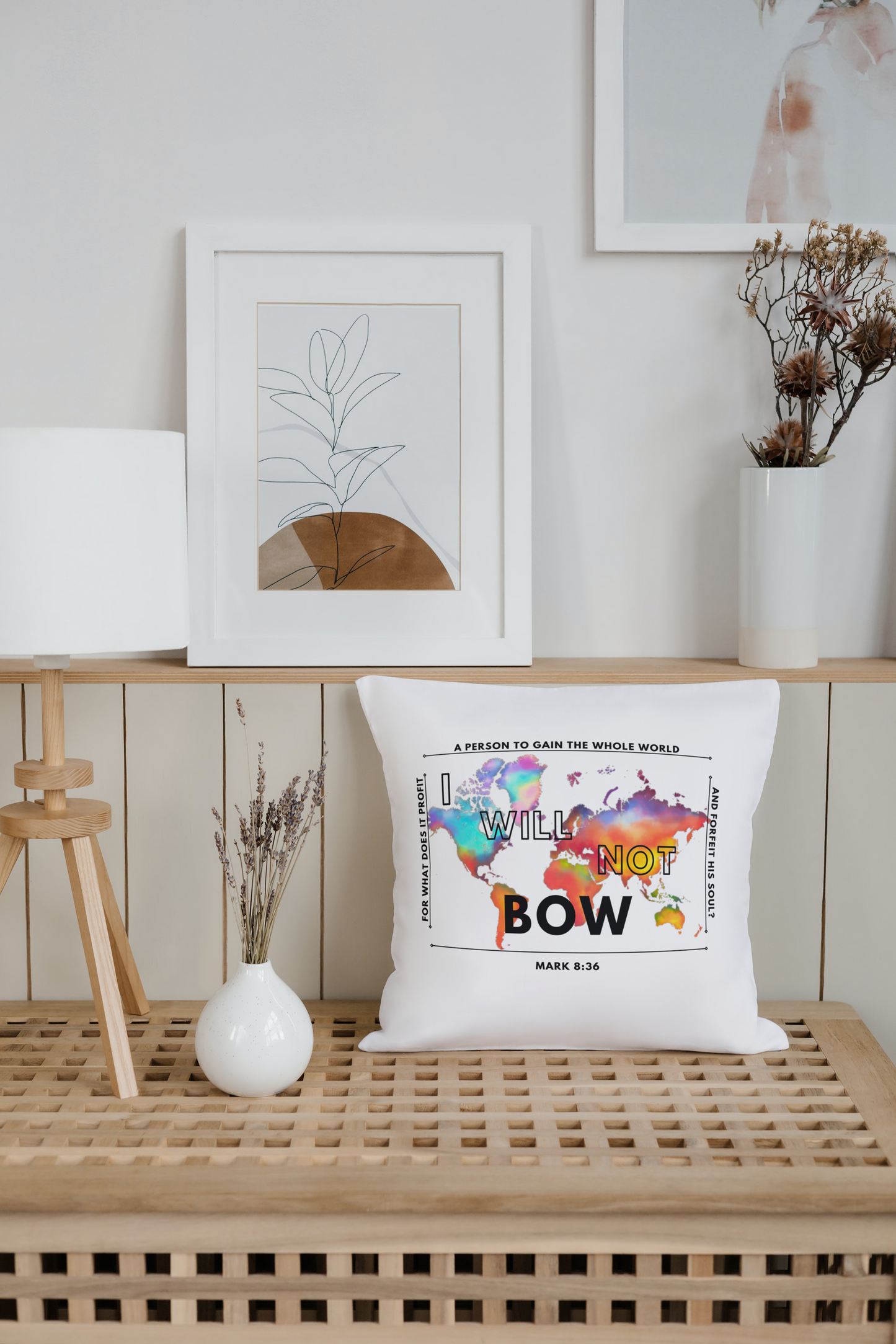 White I Will Not Bow - Throw Pillow