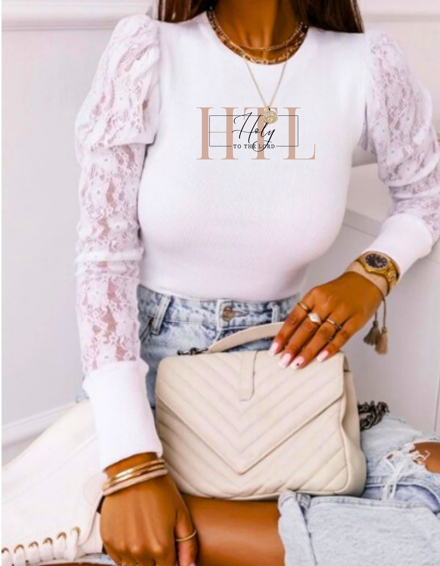 Laced White Long Sleeve HTL Collection