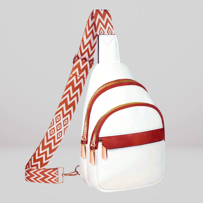 White Patterned Crossbody Bag