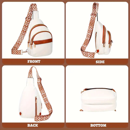 White Patterned Crossbody Bag