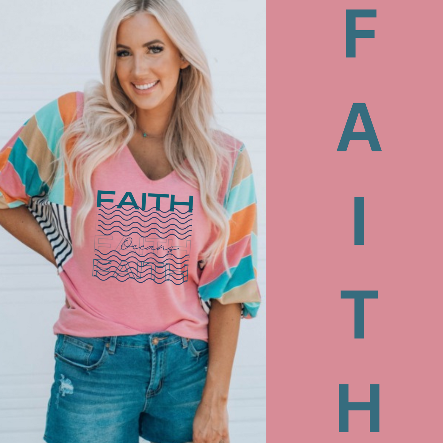 Multicolor Faith Top