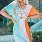 Multicolor Easter Sunday Dress with Tie Waist